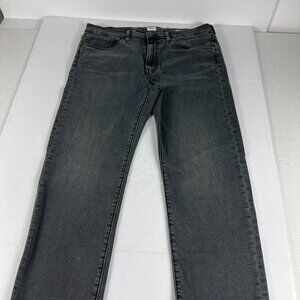 Edwin Jeans Women's 31 Elin Crop Straight Mid Rise Grey Faded Stretch Denim